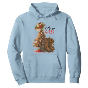Christmas Cowgirl Boots Hoodie Western Cowboy Hat Howdy TS14 Light Blue Print Your Wear