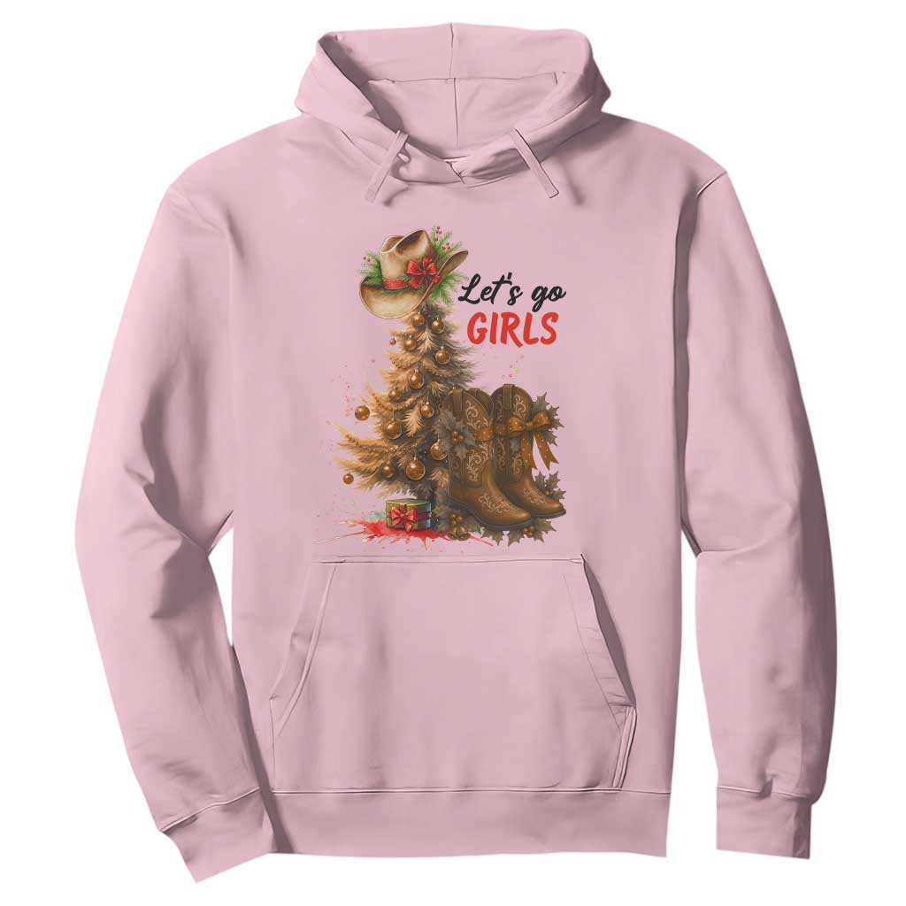 Christmas Cowgirl Boots Hoodie Western Cowboy Hat Howdy TS14 Light Pink Print Your Wear
