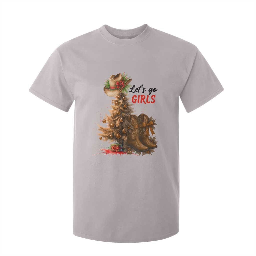 Christmas Cowgirl Boots T Shirt For Kid Western Cowboy Hat Howdy TS14 Ice Gray Print Your Wear