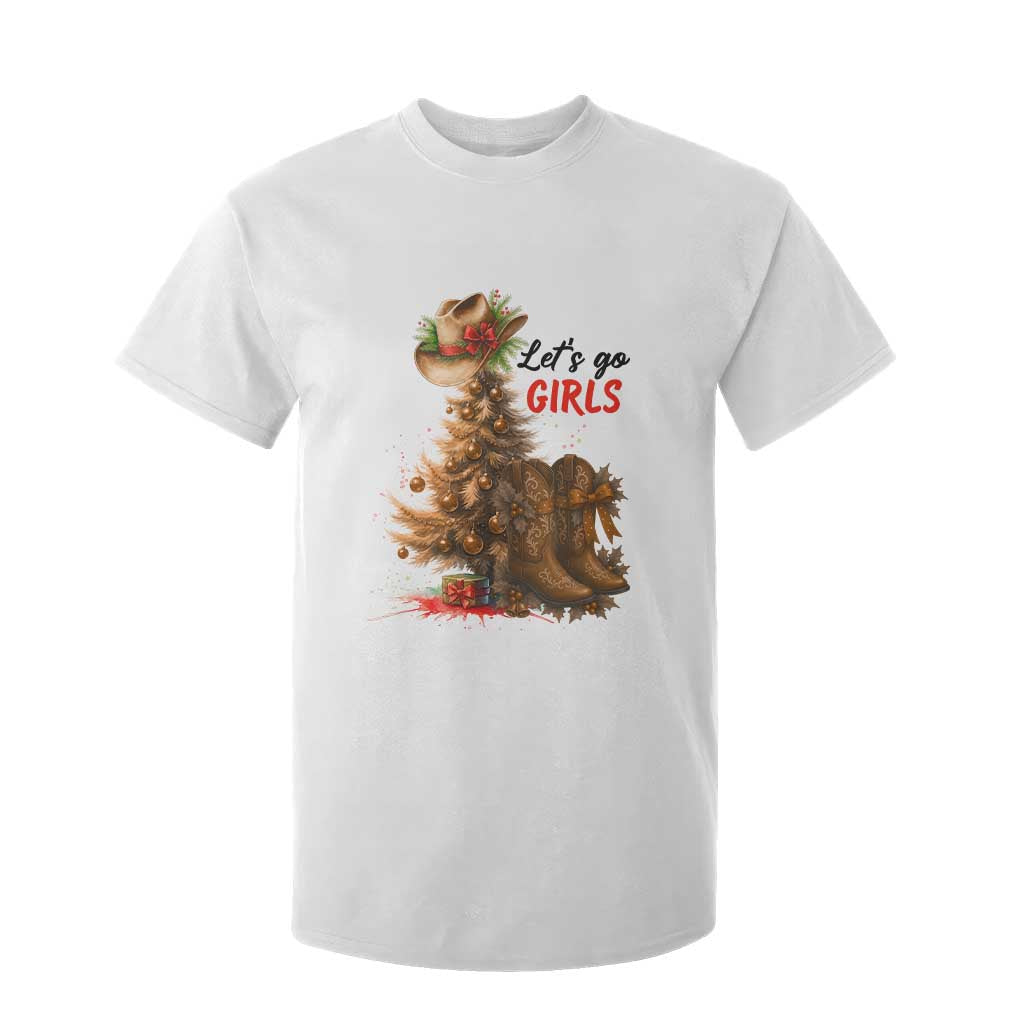 Christmas Cowgirl Boots T Shirt For Kid Western Cowboy Hat Howdy TS14 White Print Your Wear