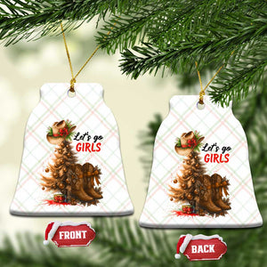 Christmas Cowgirl Boots Ceramic Ornament Western Cowboy Hat Howdy - Print Your Wear