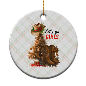 Christmas Cowgirl Boots Ceramic Ornament Western Cowboy Hat Howdy - Print Your Wear