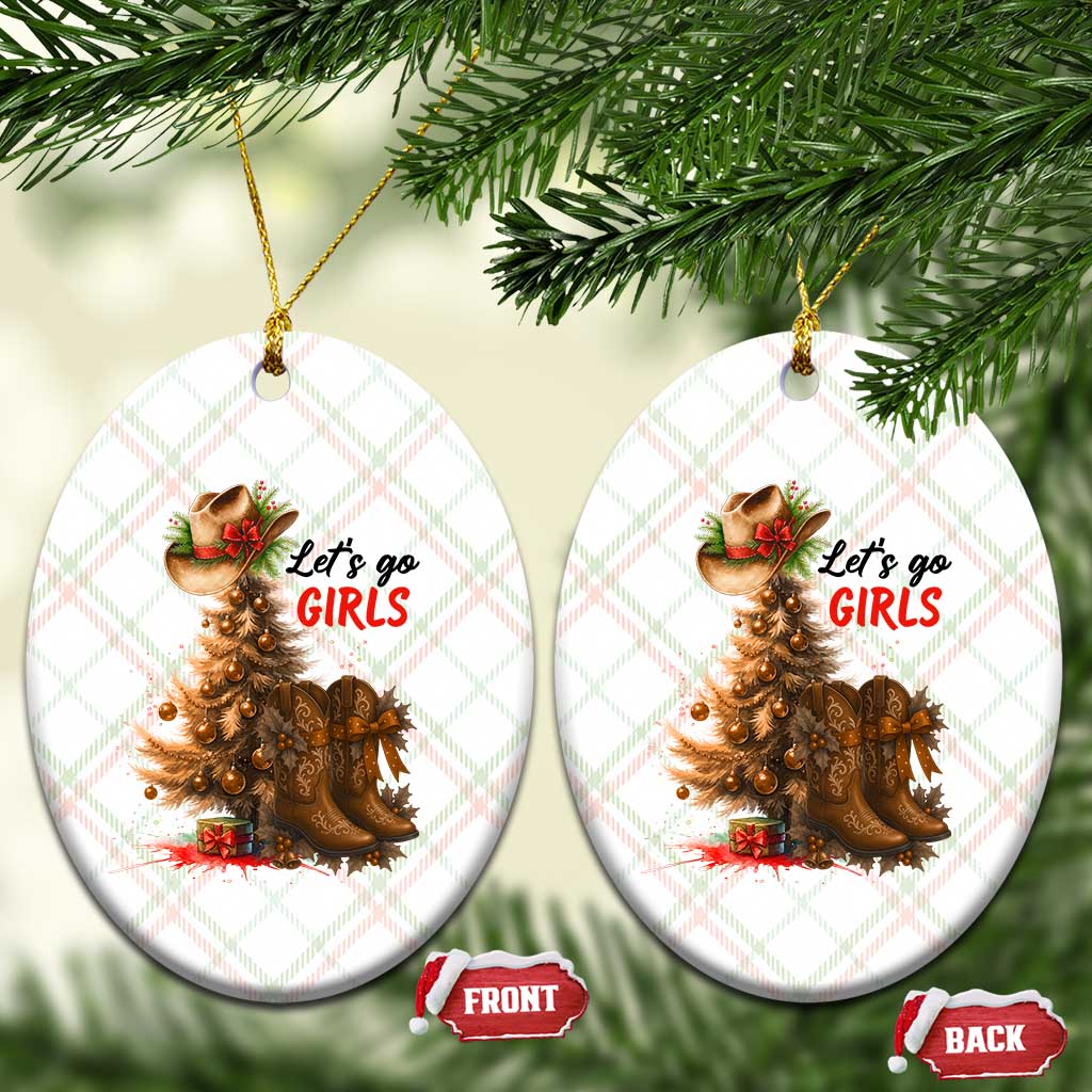 Christmas Cowgirl Boots Ceramic Ornament Western Cowboy Hat Howdy TS14 Print Your Wear
