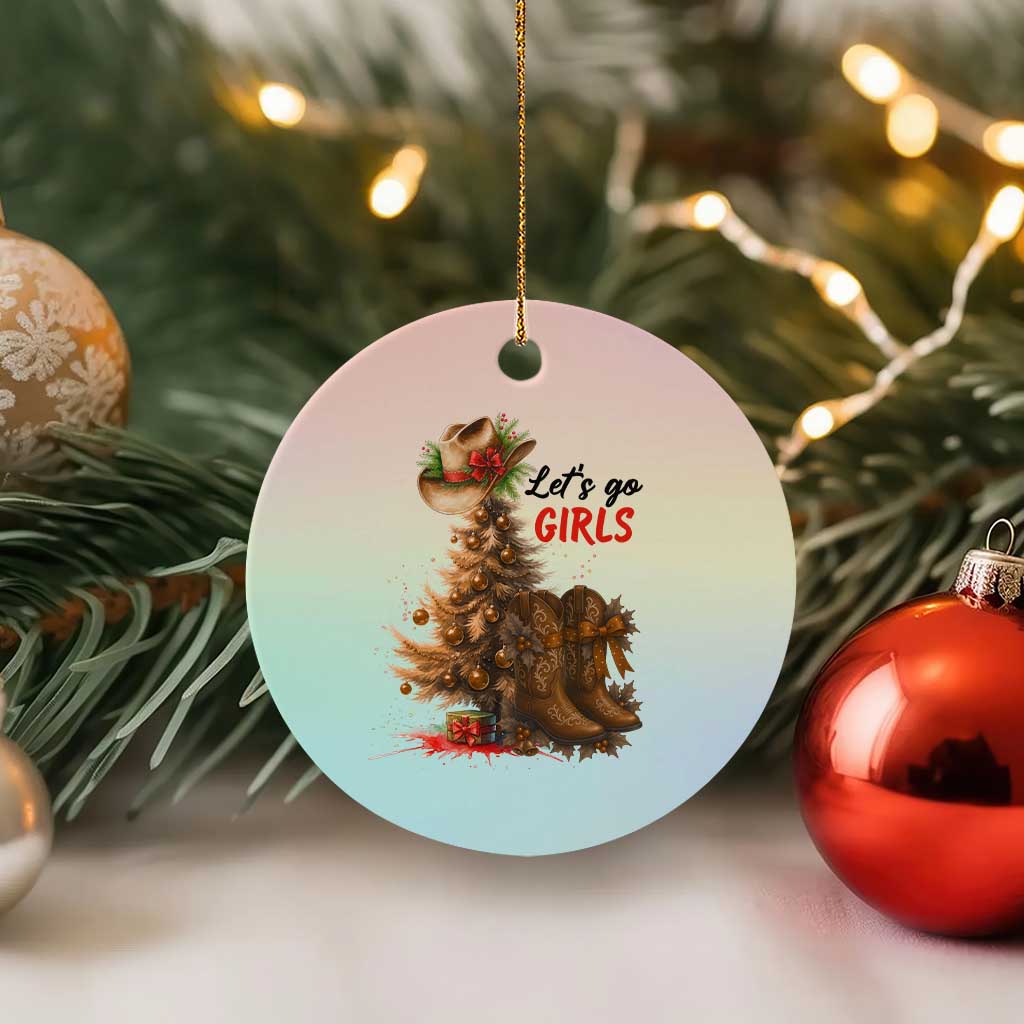 Christmas Cowgirl Boots Ceramic Ornament Western Cowboy Hat Howdy TS14 1pc Pastel Print Your Wear