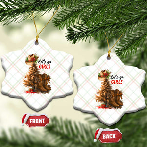 Christmas Cowgirl Boots Ceramic Ornament Western Cowboy Hat Howdy - Print Your Wear