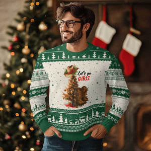 Xmas Cowgirl Boots Ugly Christmas Sweater Western Cowboy Hat Howdy TS14 Beige Green Print Your Wear