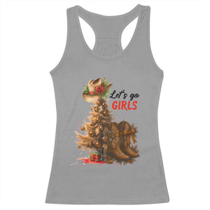 Christmas Cowgirl Boots Racerback Tank Top Western Cowboy Hat Howdy TS14 Sport Gray Print Your Wear