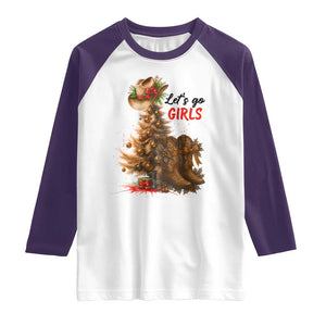 Christmas Cowgirl Boots Raglan Shirt Western Cowboy Hat Howdy TS14 White Purple Print Your Wear