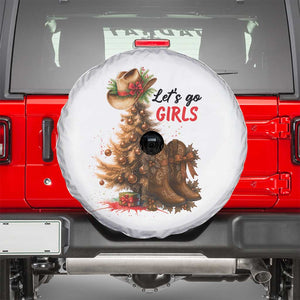 Christmas Cowgirl Boots Spare Tire Cover Western Cowboy Hat Howdy TS14 White Print Your Wear