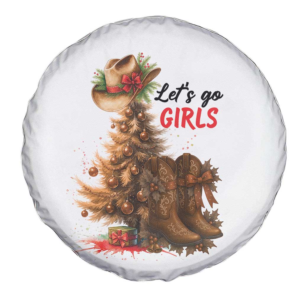 Christmas Cowgirl Boots Spare Tire Cover Western Cowboy Hat Howdy TS14 Print Your Wear