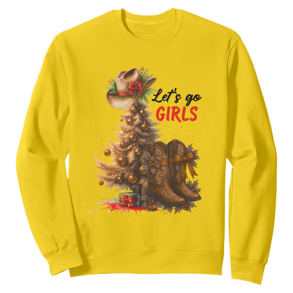 Christmas Cowgirl Boots Sweatshirt Western Cowboy Hat Howdy TS14 Daisy Print Your Wear