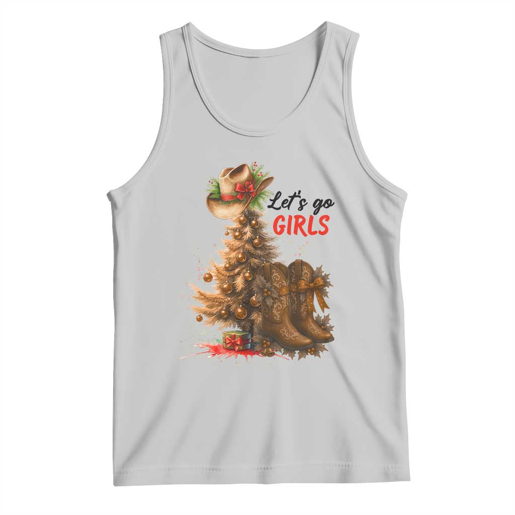 Christmas Cowgirl Boots Tank Top Western Cowboy Hat Howdy TS14 Ash Print Your Wear