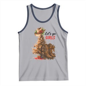 Christmas Cowgirl Boots Tank Top Western Cowboy Hat Howdy TS14 Athletic Heather Navy Print Your Wear