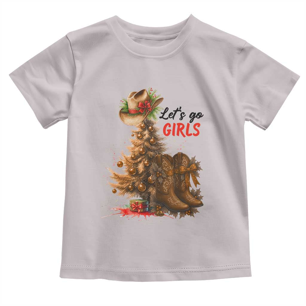 Christmas Cowgirl Boots Toddler T Shirt Western Cowboy Hat Howdy TS14 Ice Gray Print Your Wear