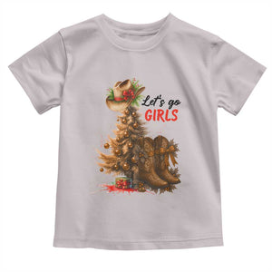 Christmas Cowgirl Boots Toddler T Shirt Western Cowboy Hat Howdy TS14 Ice Gray Print Your Wear