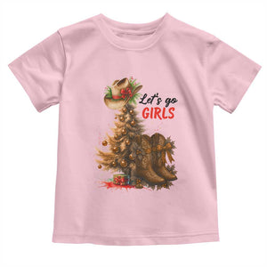 Christmas Cowgirl Boots Toddler T Shirt Western Cowboy Hat Howdy TS14 Light Pink Print Your Wear