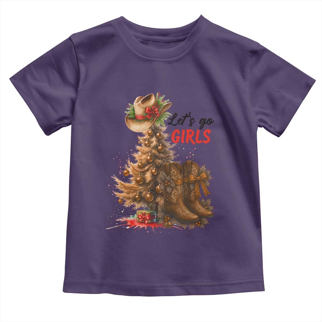 Christmas Cowgirl Boots Toddler T Shirt Western Cowboy Hat Howdy TS14 Purple Print Your Wear