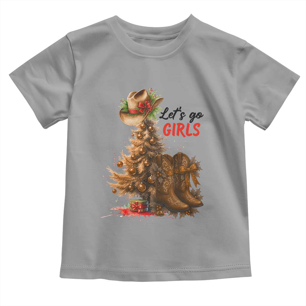 Christmas Cowgirl Boots Toddler T Shirt Western Cowboy Hat Howdy TS14 Sport Gray Print Your Wear