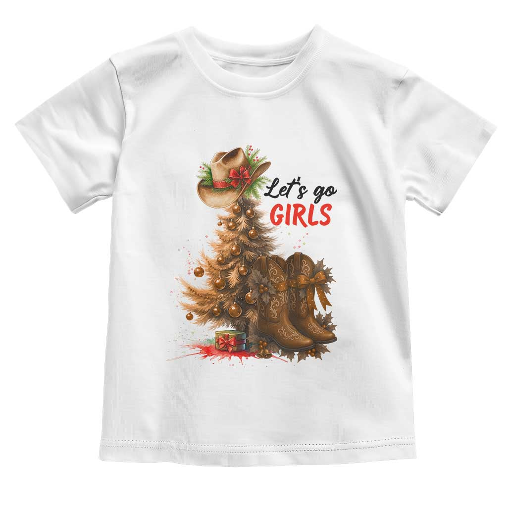 Christmas Cowgirl Boots Toddler T Shirt Western Cowboy Hat Howdy TS14 White Print Your Wear