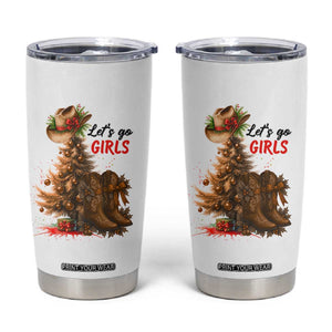 Christmas Cowgirl Boots Tumbler Cup Western Cowboy Hat Howdy TS14 White Print Your Wear