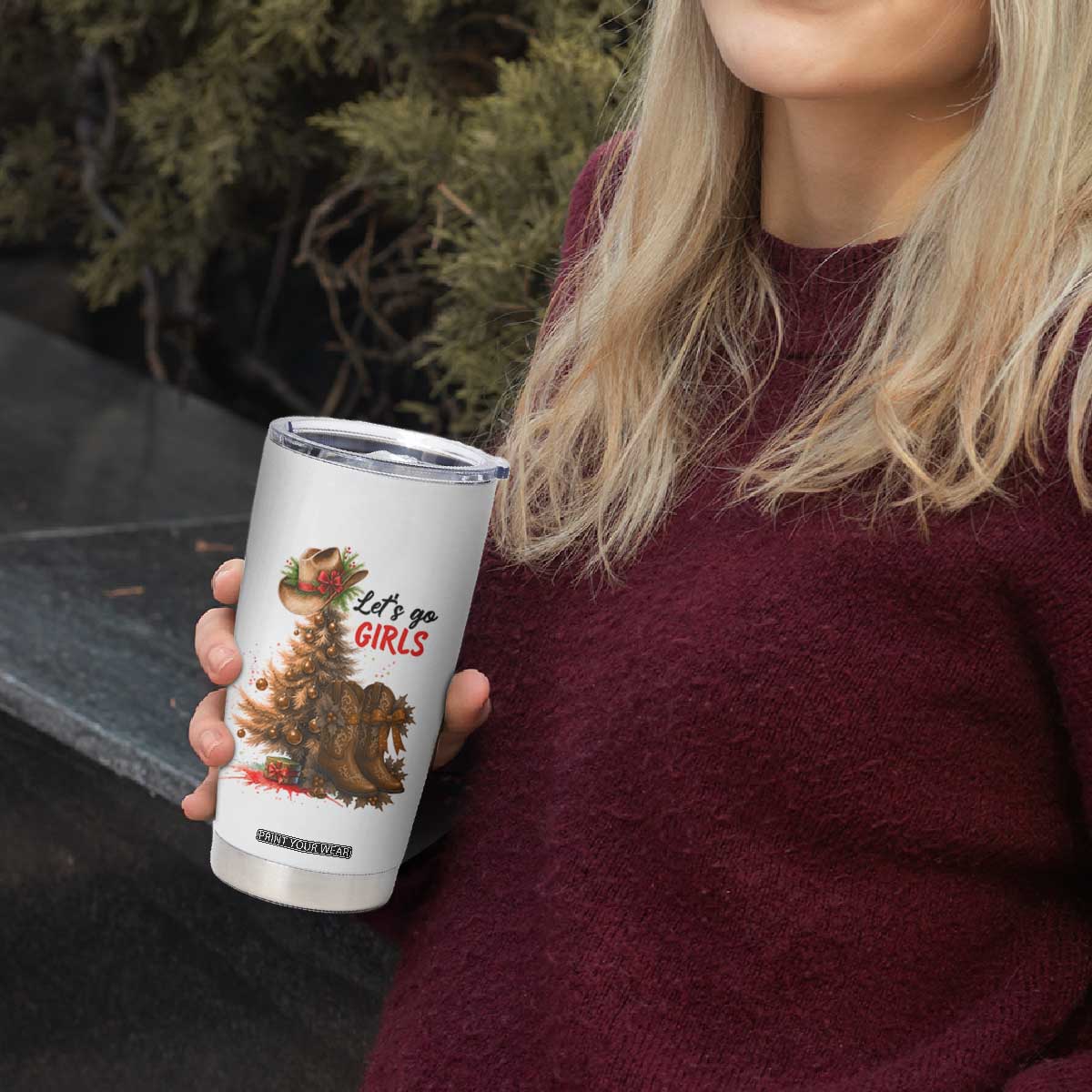 Christmas Cowgirl Boots Tumbler Cup Western Cowboy Hat Howdy TS14 Print Your Wear