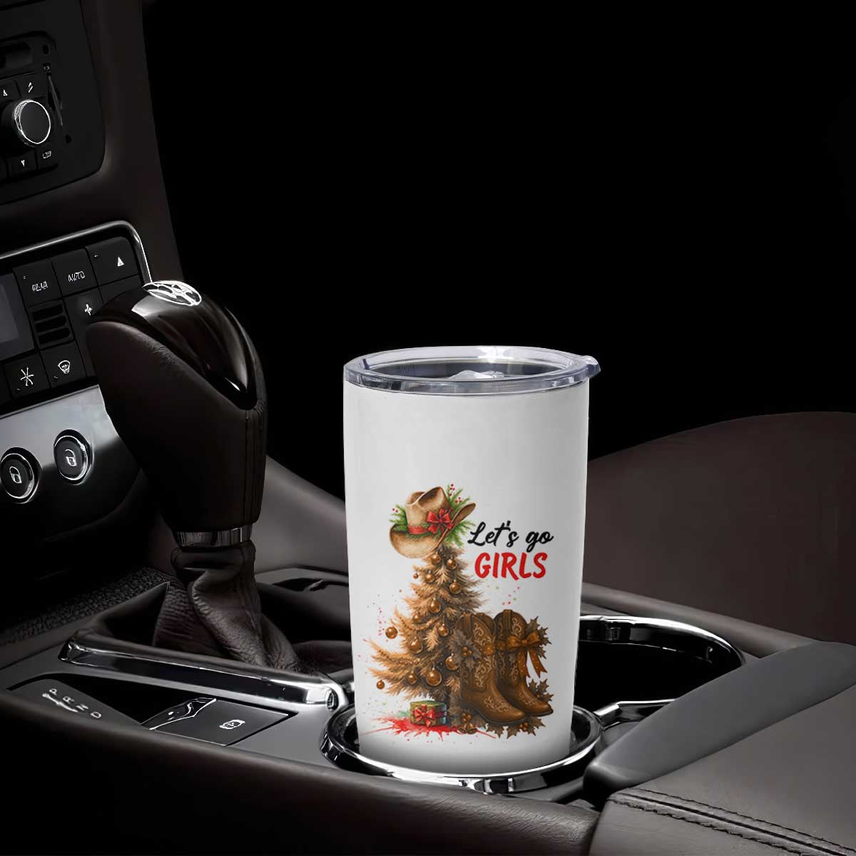 Christmas Cowgirl Boots Tumbler Cup Western Cowboy Hat Howdy - Print Your Wear