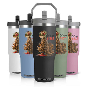 Christmas Cowgirl Boots Flip Straw Tumbler Western Cowboy Hat Howdy TS14 Print Your Wear