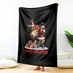 Cowboy Santa Christmas Throw Blanket Funny Western Xmas TS14 Print Your Wear