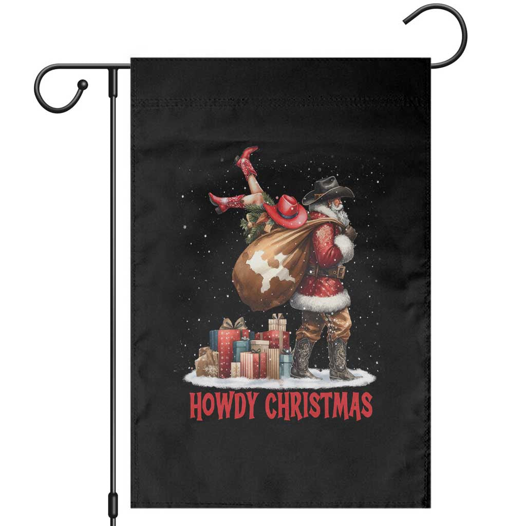 Cowboy Santa Christmas Garden Flag Funny Western Xmas TS14 Black Print Your Wear