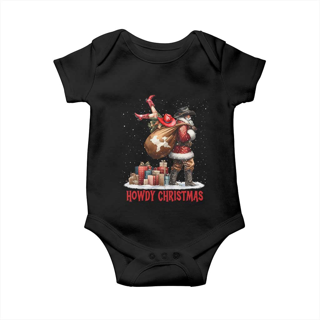 Cowboy Santa Christmas Baby Onesie Funny Western Xmas TS14 Black Print Your Wear