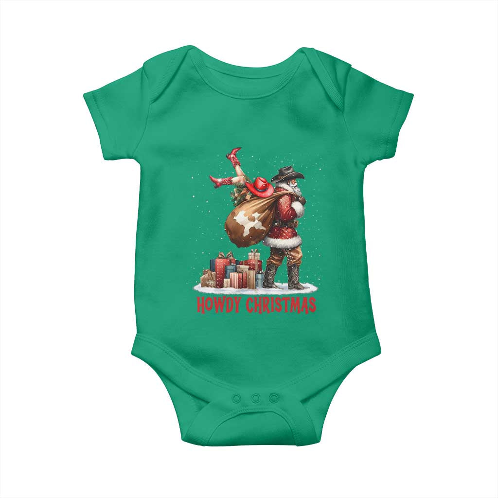 Cowboy Santa Christmas Baby Onesie Funny Western Xmas TS14 Irish Green Print Your Wear