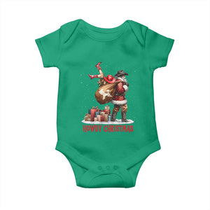 Cowboy Santa Christmas Baby Onesie Funny Western Xmas TS14 Irish Green Print Your Wear