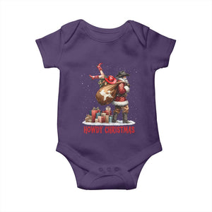 Cowboy Santa Christmas Baby Onesie Funny Western Xmas TS14 Purple Print Your Wear