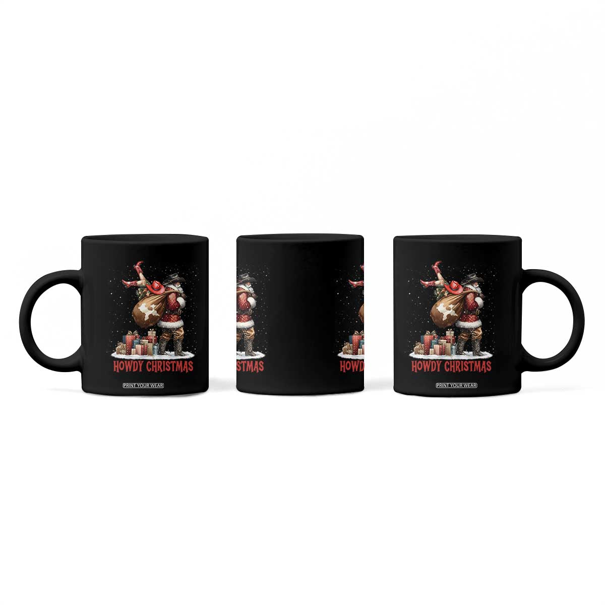 Cowboy Santa Christmas Coffee Mug Funny Western Xmas - Print Your Wear
