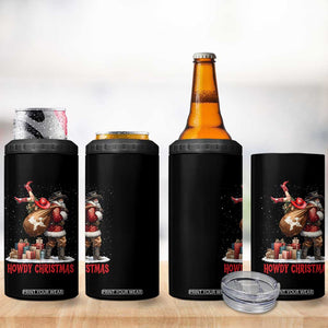 Cowboy Santa Christmas 4 in 1 Can Cooler Tumbler Funny Western Xmas - Print Your Wear
