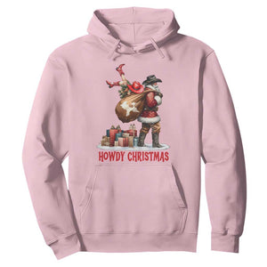 Cowboy Santa Christmas Hoodie Funny Western Xmas TS14 Light Pink Print Your Wear