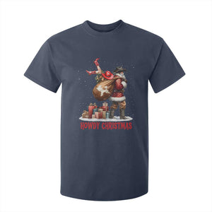 Cowboy Santa Christmas T Shirt For Kid Funny Western Xmas TS14 Navy Print Your Wear