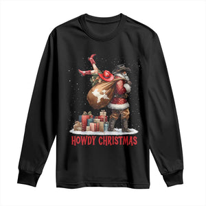 Cowboy Santa Christmas Long Sleeve Shirt Funny Western Xmas TS14 Black Print Your Wear