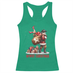Cowboy Santa Christmas Racerback Tank Top Funny Western Xmas TS14 Irish Green Print Your Wear