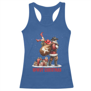 Cowboy Santa Christmas Racerback Tank Top Funny Western Xmas TS14 Royal Blue Print Your Wear