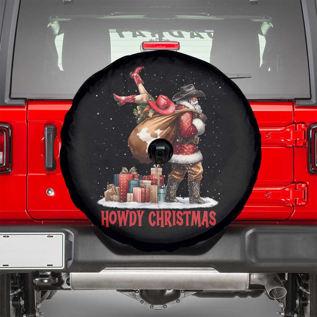 Cowboy Santa Christmas Spare Tire Cover Funny Western Xmas TS14 Black Print Your Wear