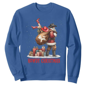 Cowboy Santa Christmas Sweatshirt Funny Western Xmas TS14 Royal Blue Print Your Wear