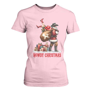 Cowboy Santa Christmas T Shirt For Women Funny Western Xmas TS14 Light Pink Print Your Wear