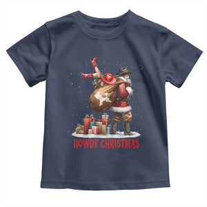 Cowboy Santa Christmas Toddler T Shirt Funny Western Xmas TS14 Navy Print Your Wear