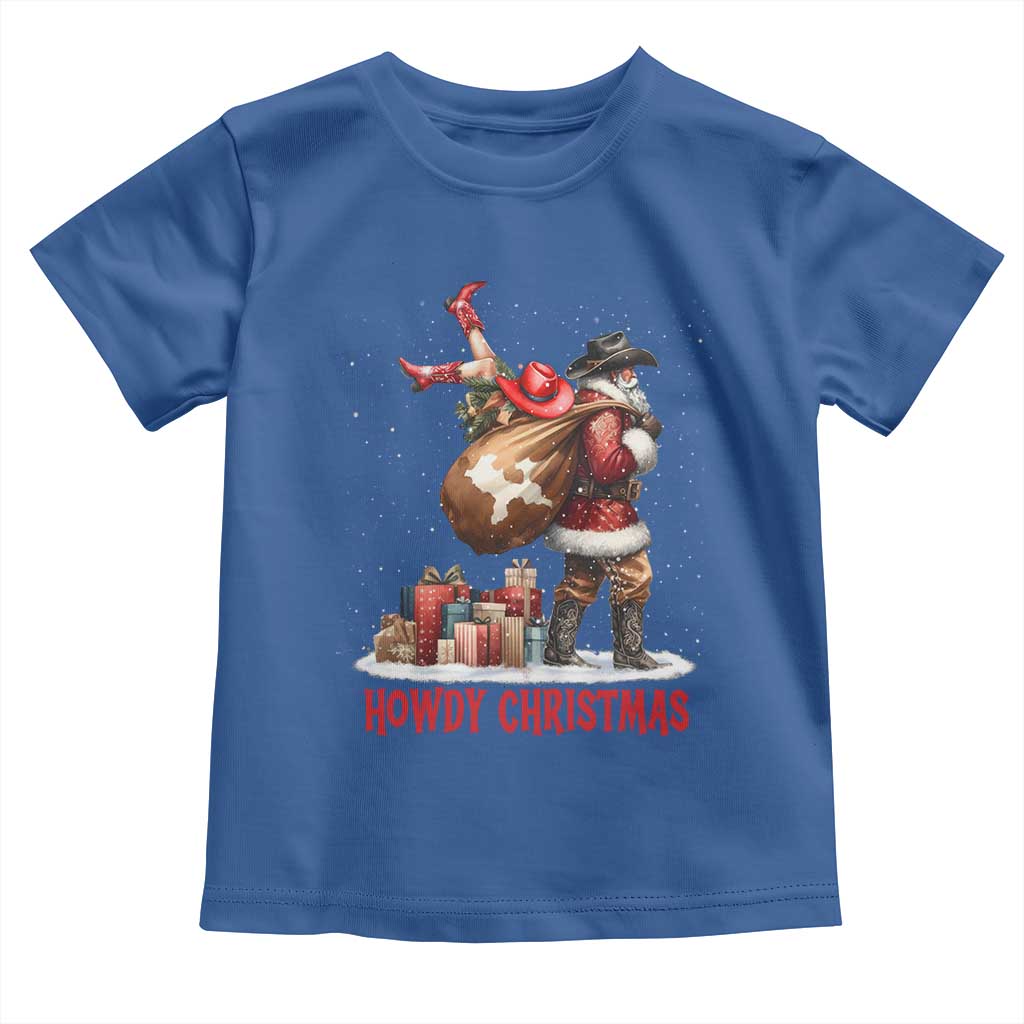 Cowboy Santa Christmas Toddler T Shirt Funny Western Xmas TS14 Royal Blue Print Your Wear