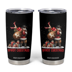 Cowboy Santa Christmas Tumbler Cup Funny Western Xmas TS14 Black Print Your Wear