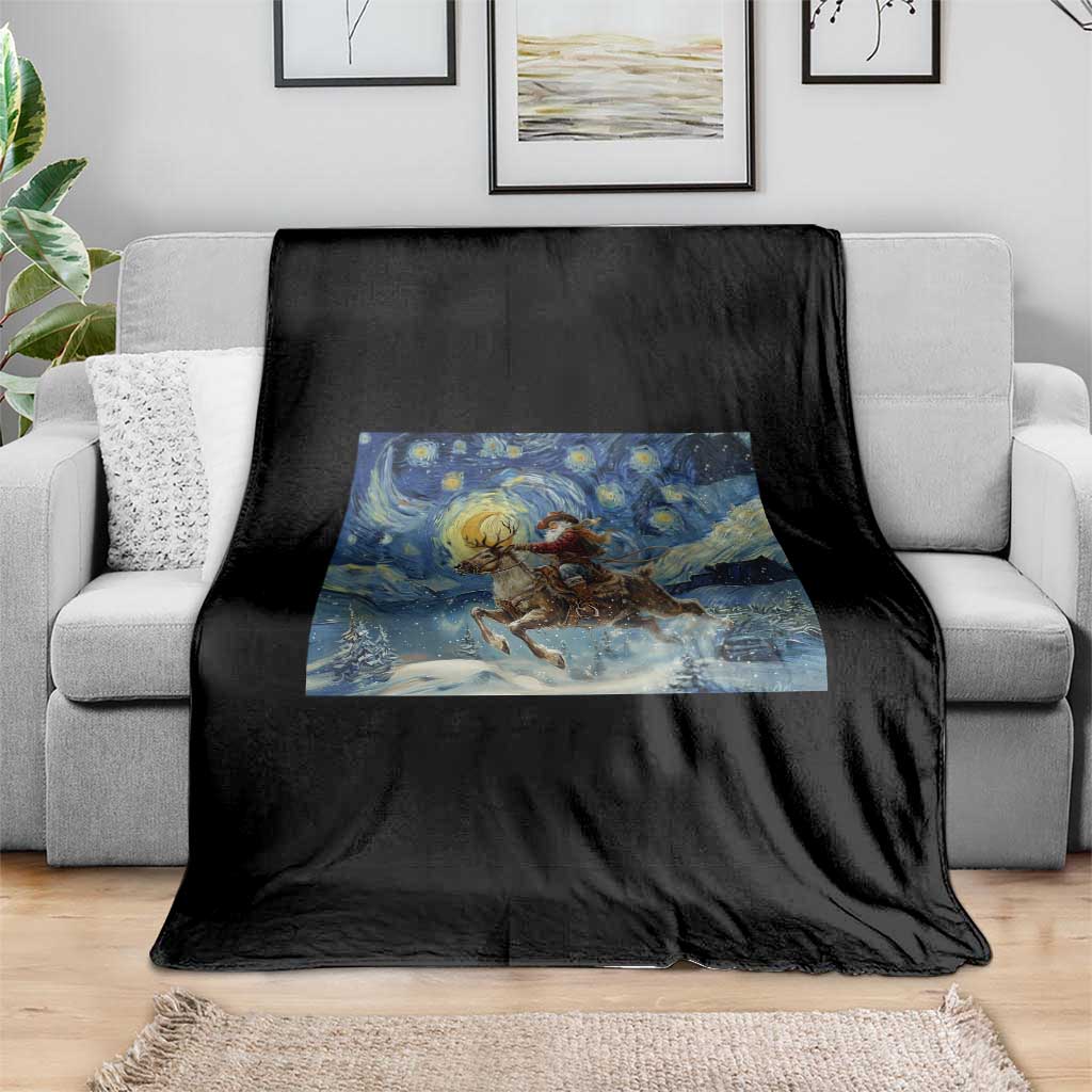Cowboy Santa Starry Night Christmas Throw Blanket TS14 Print Your Wear