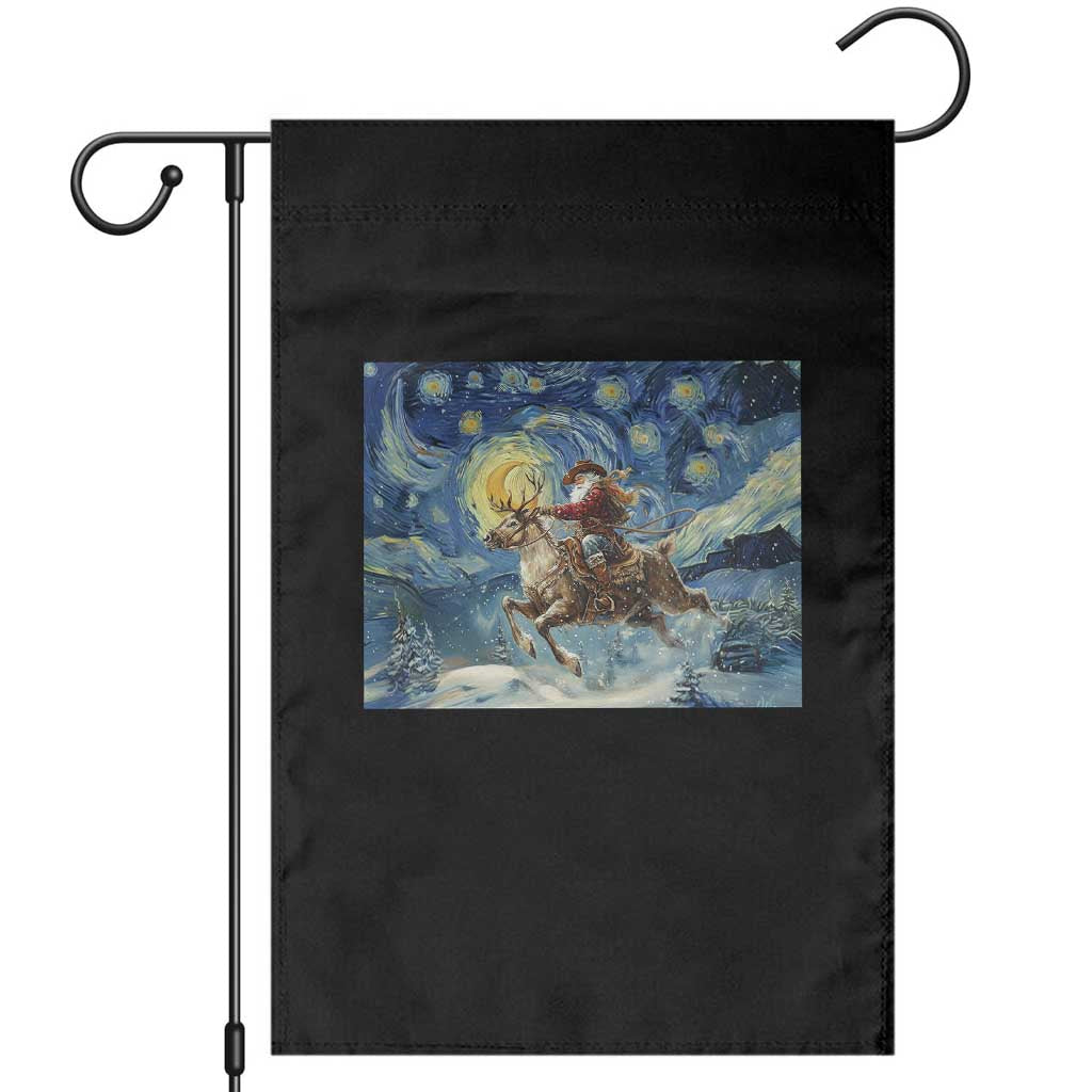 Cowboy Santa Starry Night Christmas Garden Flag TS14 Black Print Your Wear