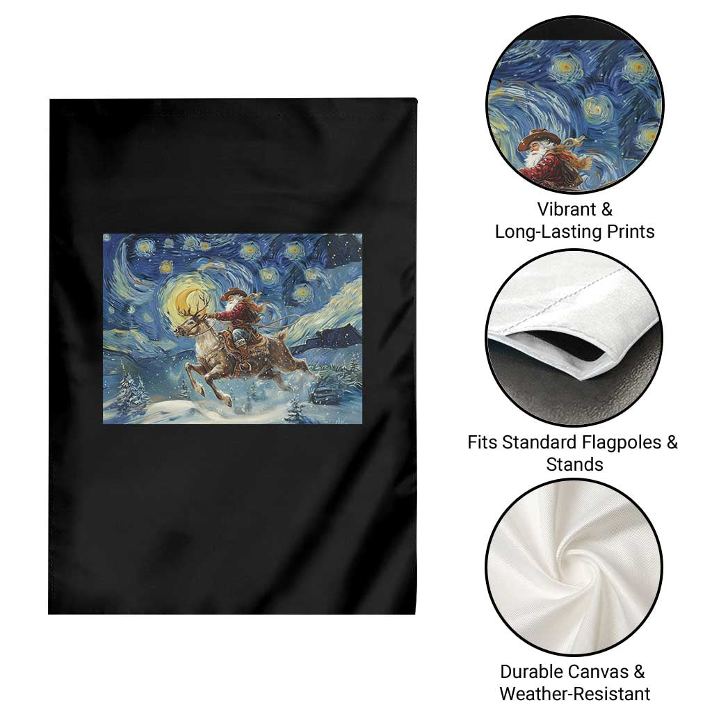 Cowboy Santa Starry Night Christmas Garden Flag TS14 Print Your Wear
