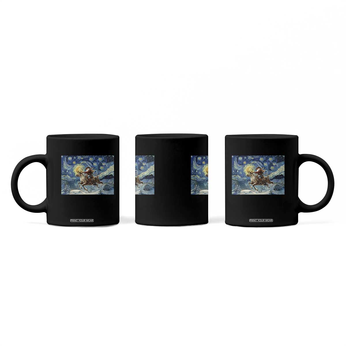 Cowboy Santa Starry Night Christmas Coffee Mug - Print Your Wear